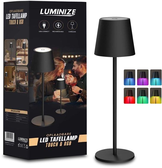 Lampe De Table Sans Fil Led Dimmable Avec Commandes Tactiles Lampe