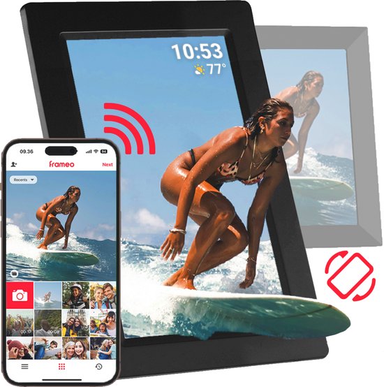 Digitale Fotolijst met WiFi - Frameo App - Touchscreen - Digitale - €64,95