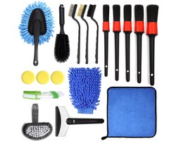 18 Delige Autoreinigingsset - Autowasborstel - Auto Was Set - Car Detailing Set - Autowasset - Auto Poetsen - Auto Detailing Reinigingsborstels Kit - Auto Verzorgingsset - Auto-Detailing Kwast - Voor Het Reinigen Van De Auto - Binnen En Buiten