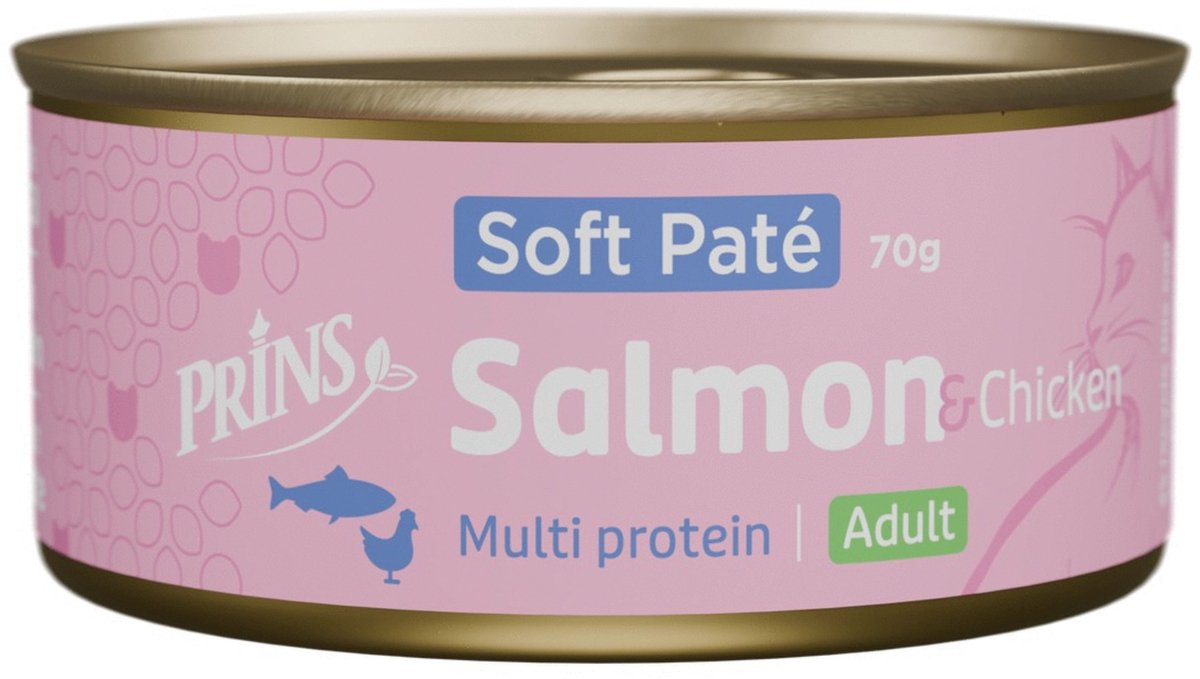 Prins Soft Paté - Kattenvoer - Kip Zalm 70 g