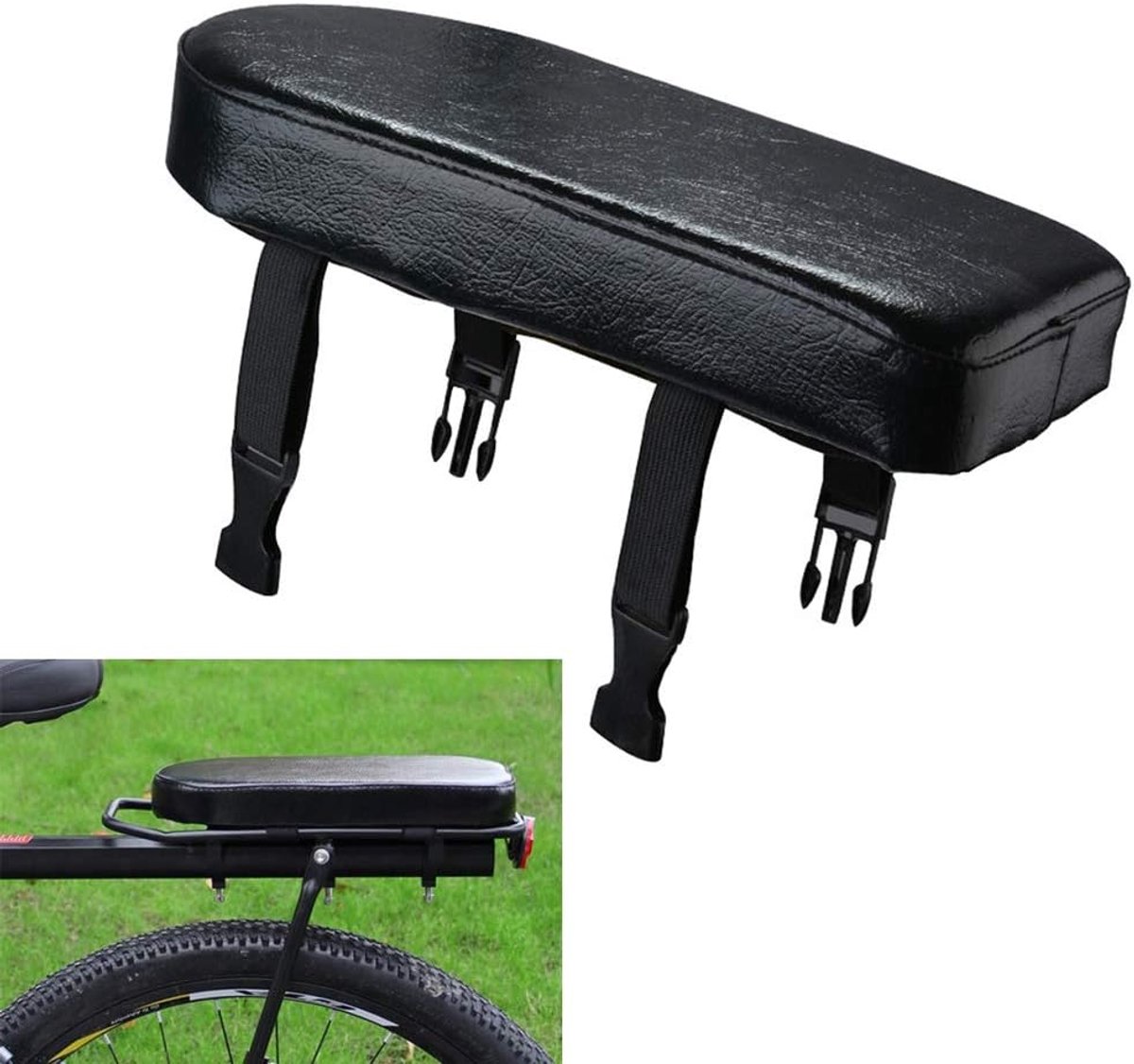 Fiets Zadel - Fietsstoeltje Achterzitje - achterzitje fiets - fietskussen zwart - Fietszitje Achter - Elektrische Fiets/ Fietsen/Elektrische Scooter - Universeel - Zitkussen - Zwart
