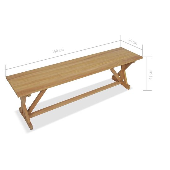 vidaXL Bank 150x35x45 cm massief teakhout