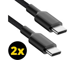 ThunderGold 2x USB C kabel 60W - USB C naar USB C - USB-C kabels - USB C kabel naar USB C - Oplaadkabel USB C - USBC kabel - Universeel - 1 Meter - Gevlochten