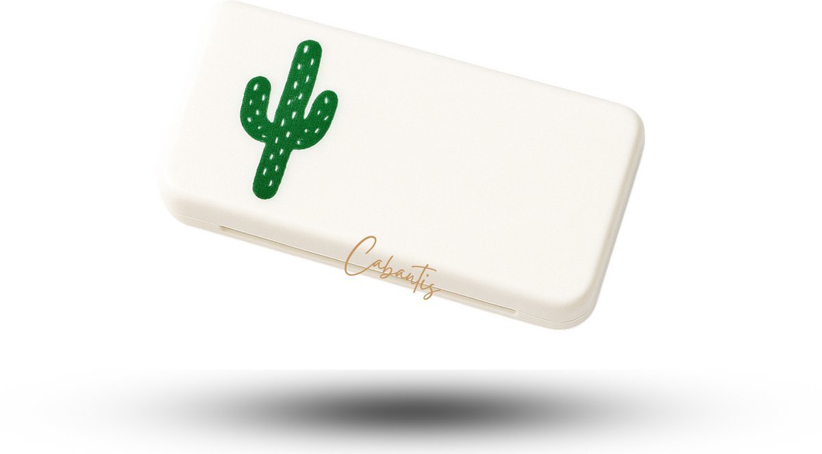 Cabantis®Mini-Pillendoos – Compact Medicijndoosje – Pill Organizer Reisformaat - Cactus