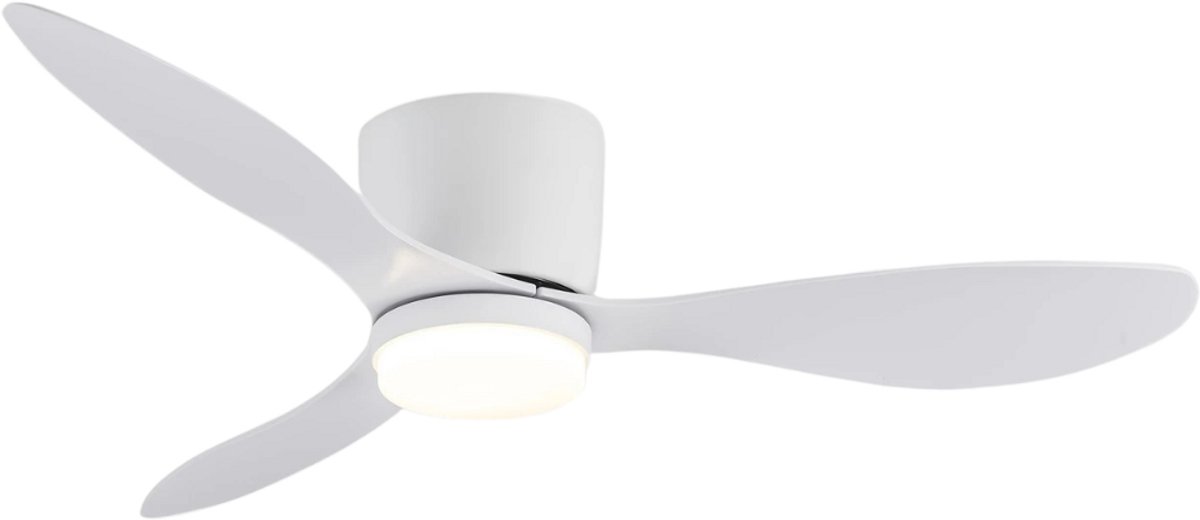 Nivard Plafondventilator - Met Verlichting - Plafond Ventilator - Met Lamp - Plafonniere Met Ventilator - Met Licht - Wit - 105cm