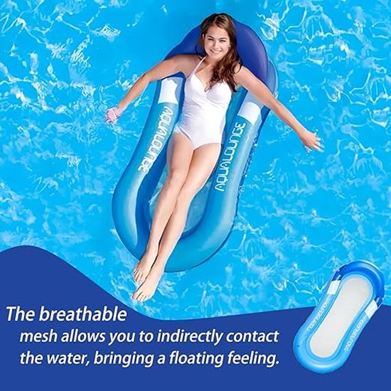 Matelas Opblaasbaar , piscine, hamac en filet, matelas pneumatique, hamac aquatique pour piscine, pour adultes, pour piscine d'été, plage, fête