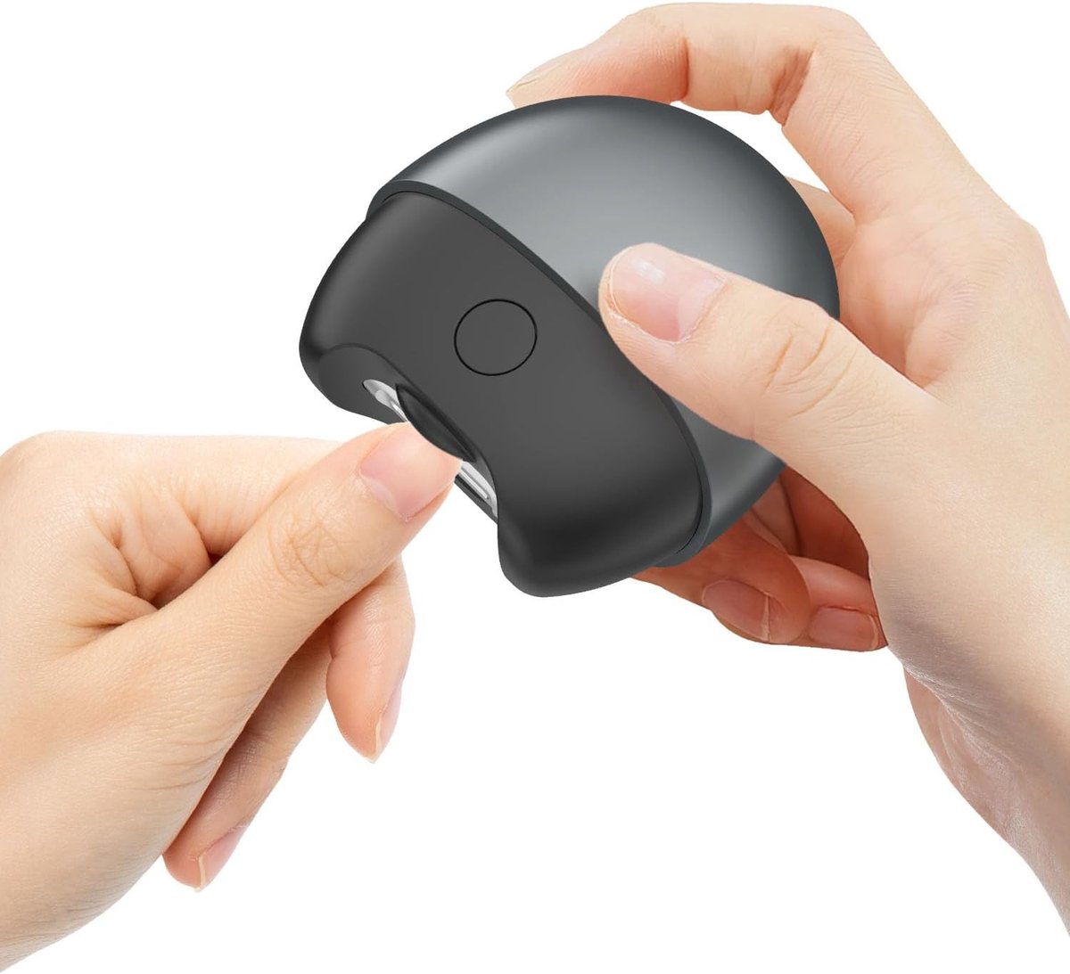Elektrische automatische nagelknipper met licht - 2 snelheden - magnetische kap - nagelknipper - oplaadbaar via USB - elektrische nagelvijl - grijs