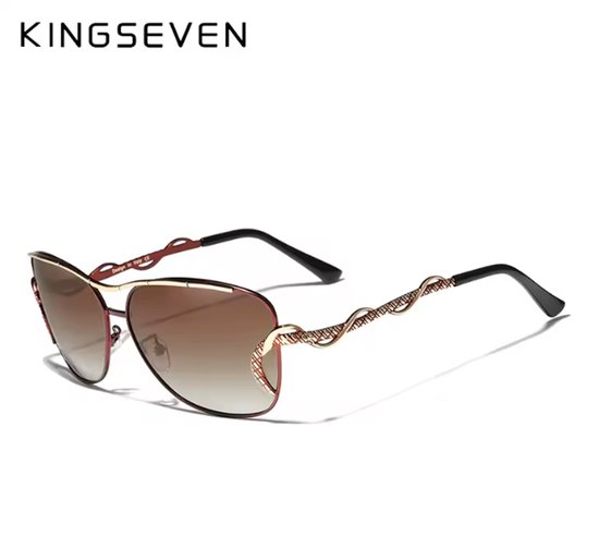 KINGSEVEN Zonnebril 7010 - Bruin – Dames - Gepolariseerd - UV400 - Vlinder