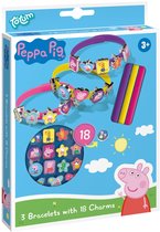 Peppa Pig armbandjes maken set 3 schuif armbandjes met 18 bedels - speelgoed junior vanaf 3 jaar