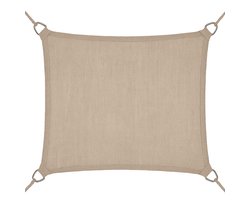 Cohoso® Schaduwdoek Jute Handgemaakt - 130x130cm - Zonwering Tuin - Terras en Balkon - Schaduwnet - Vierkant - Natuurlijk - Jute - Kokosnet