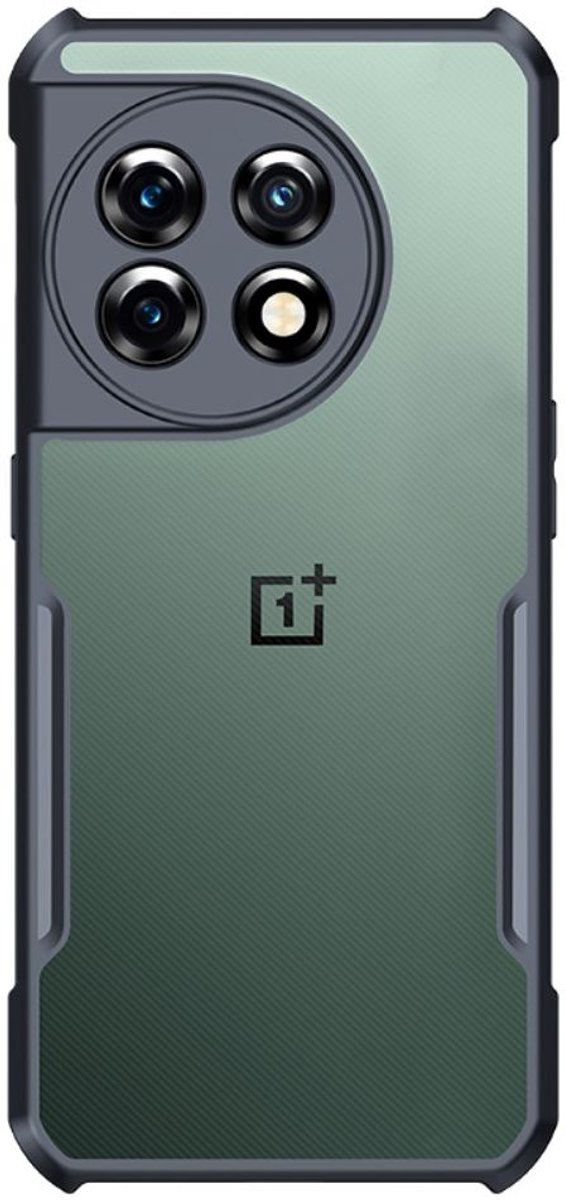 OnePlus 11 Hoesje Hybride Acryl Back Cover Transparant Zwart