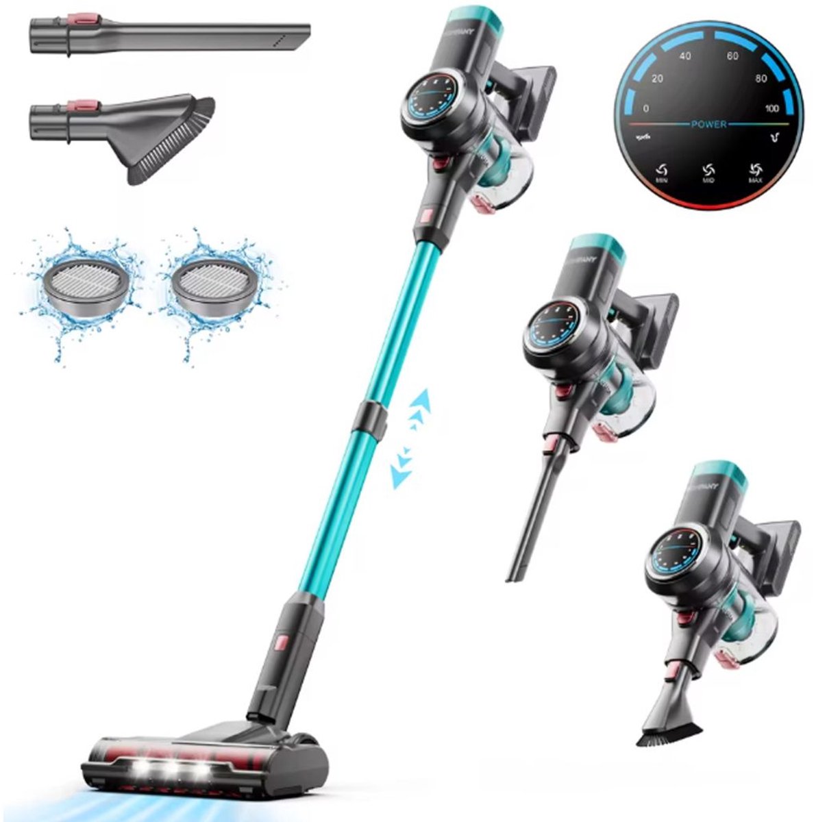 CLGP® Stofzuiger Draadloos - Steelstofzuiger Snoerloos - Tapijtreiniger