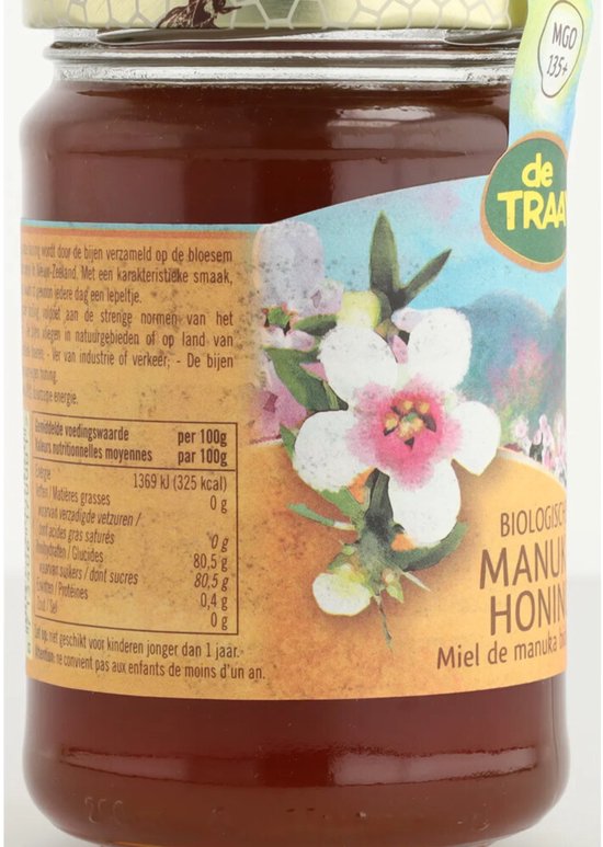 Biologische Manuka-Kanukahoning de Traay 350g (vloeibaar)