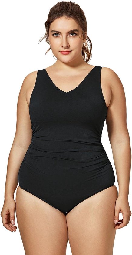 Allecto Plus - Zwempak voor dames met sportieve pasvorm en extra grote maat. Geschikt voor sportief zwemmen.