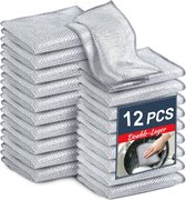 Lot de 12 torchons en fil Fenêtres' acier - Torchons de cuisine, éviers, Chiffons ménagers - 20 x 20 cm - Réutilisables - Anti-rayures