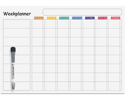 Weekplanner PlakWaarJeWilt – Magnetisch & Zelfklevend Whiteboard – 42 x 30 cm – Compact formaat – XL versie niet magnetisch