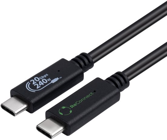Câble USB Microconnect ECO-USB3.2CC1 USB 3.2 Gen 2x2 1 m USB C Zwart