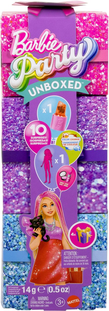 Barbie Uitpakparty Chic Feestje Serie - Pop met Rode Glitters — afbeelding 2