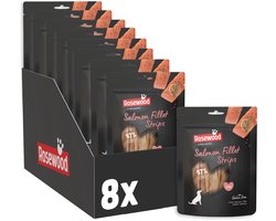 Rosewood Salmon Fillet Strips Large - Hondensnack met 97% Zalm - Eiwitrijk & Vetarm - Zonder Granen - 8 zakjes à 150g