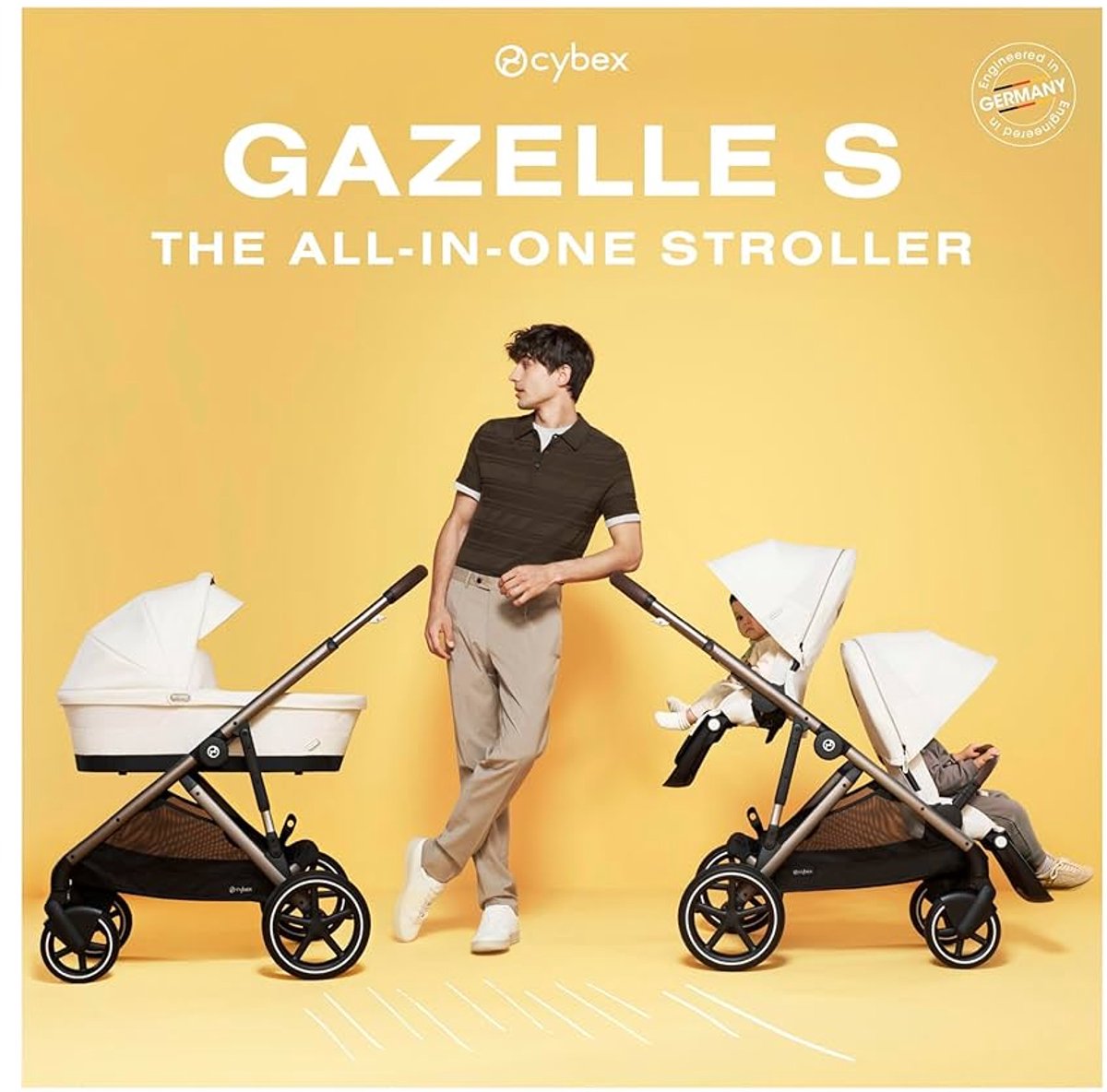 Cybex Gazelle S - Kinderwagen - Reiswieg - Almond Beige - afbeelding 2