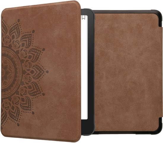 Kwmobile Custodia EReader Compatibile Con Kindle Paperwhite (2024)/Colorsoft Cover - EBook Reader Flip Case - Nero/beige - Ragazza E Libri