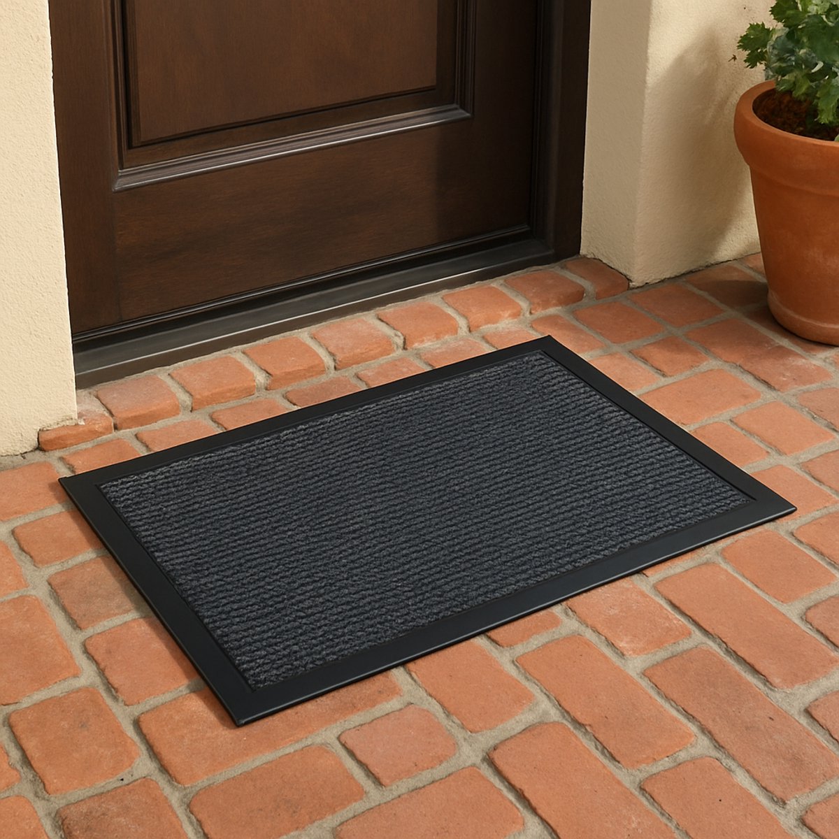 Schoonloopmat Antraciet met Rubberen Rand – 40x60 cm