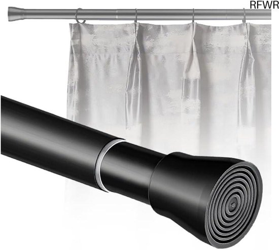 Set van 6 spanstangen, uitschuifbare klemstangen, telescopische stang, douchegordijn, veerspanning, stang verstelbaar door draaien, als douchestang, kledingstang of ruimteverdeler, zwart, 30-50 cm Set van 6 spanstangen, uitschuifbare klemstangen, telescopische stang, douchegordijn, veerspanning, stang verstelbaar door draaien, als douchestang, kledingstang of ruimteverdeler, zwart, 30-50 cm