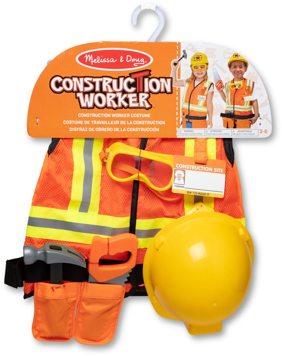 Melissa & Doug – Verkleedset bouwvakker – Inclusief helm en gereedschap — afbeelding 10