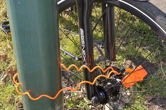 Fietsslot met alarm en slothouder voor Fiets & E-Bike - Schijfremslot met Alarm & Persoonlijk Alarm - Geschikt voor Bakfiets & Fatbike & Ebike- Alarmslot met houder - ENRA goedgekeurd als 2e slot voor fietsverzekering - remschijfslot met alarm — afbeelding 5
