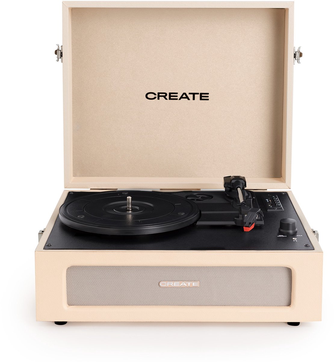 CREATE - Retro platenspeler met Bluetooth, USB, SD, MicroSD en MP3 - Zand - RECORD PLAYER RETRO