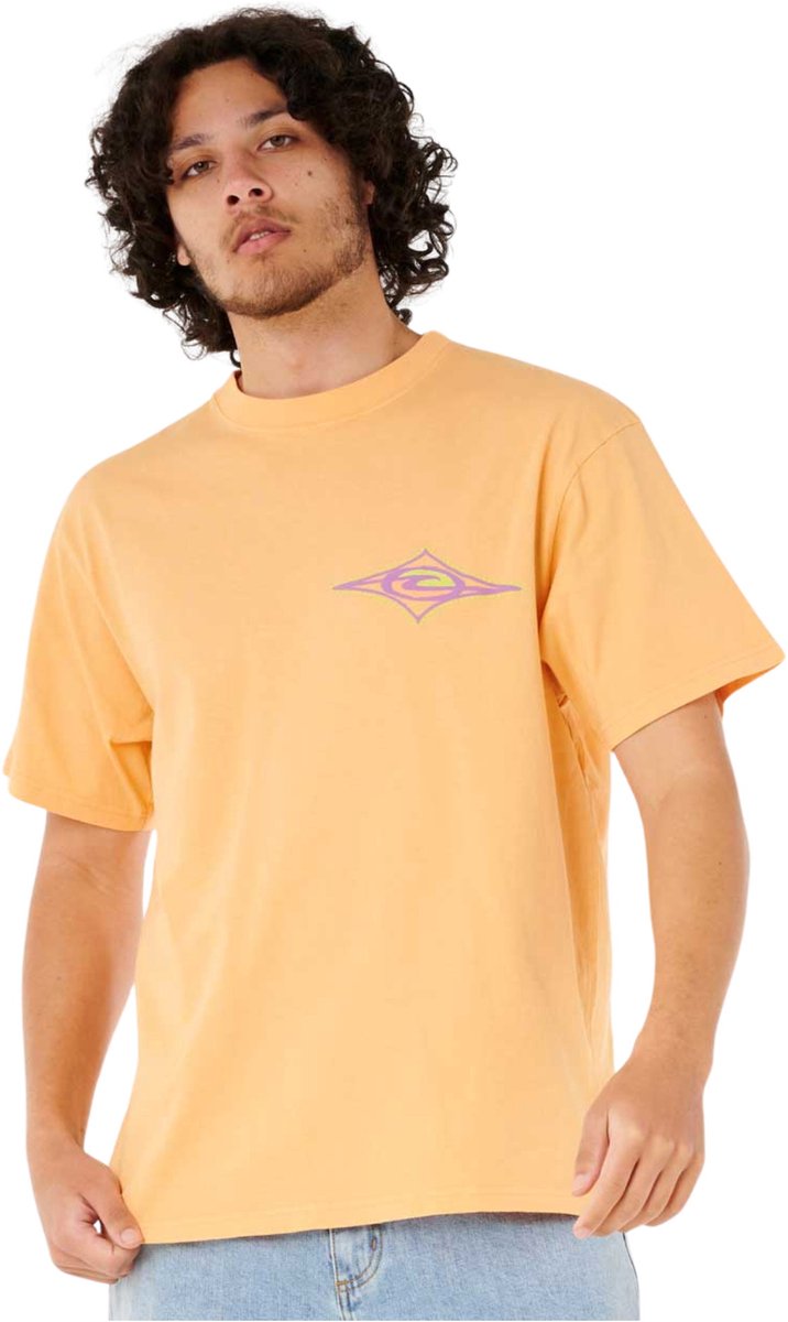 2025 Rip Curl Heren Raw Energy Maxxed Tee - Mandarin Zest