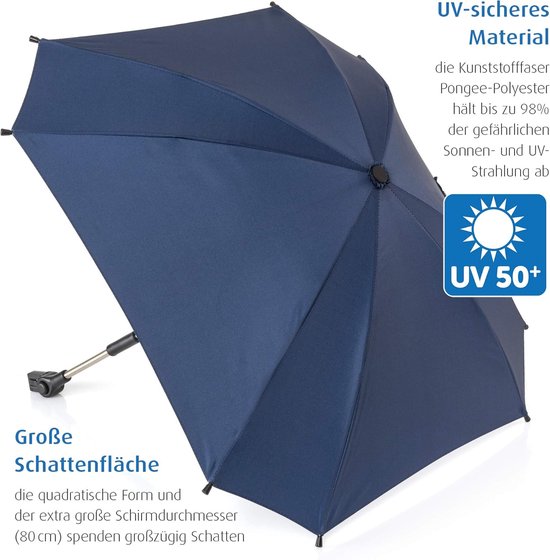 Prénatal Parasol Kinderwagen / Buggy Universeel - UV 50 Protectie Grijs O 80 Cm