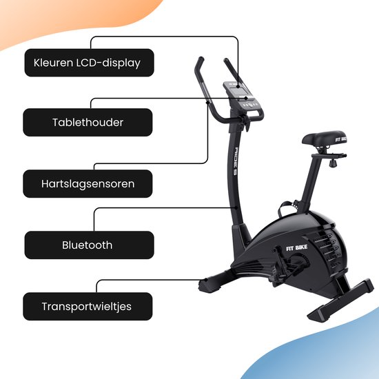 FitBike - Ride 5 iPlus - Hometrainer - 18 Trainingsprogramma's - Hartslagsensoren