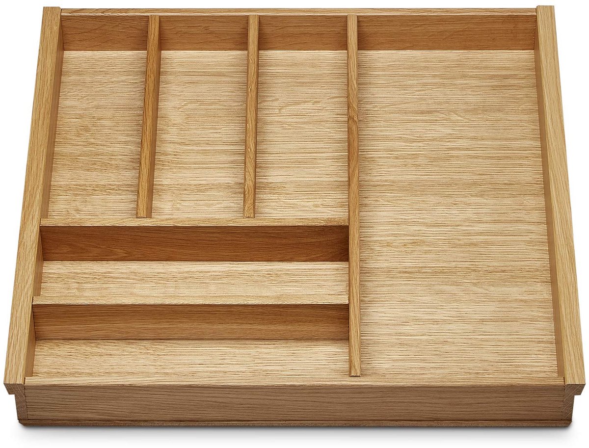 EIK Besteklade voor 60 mm lade bijv. Nobilia vanaf 2013 (473 x 497 mm) Houten keukenindeling met 6 vakken ORGA-BOX III