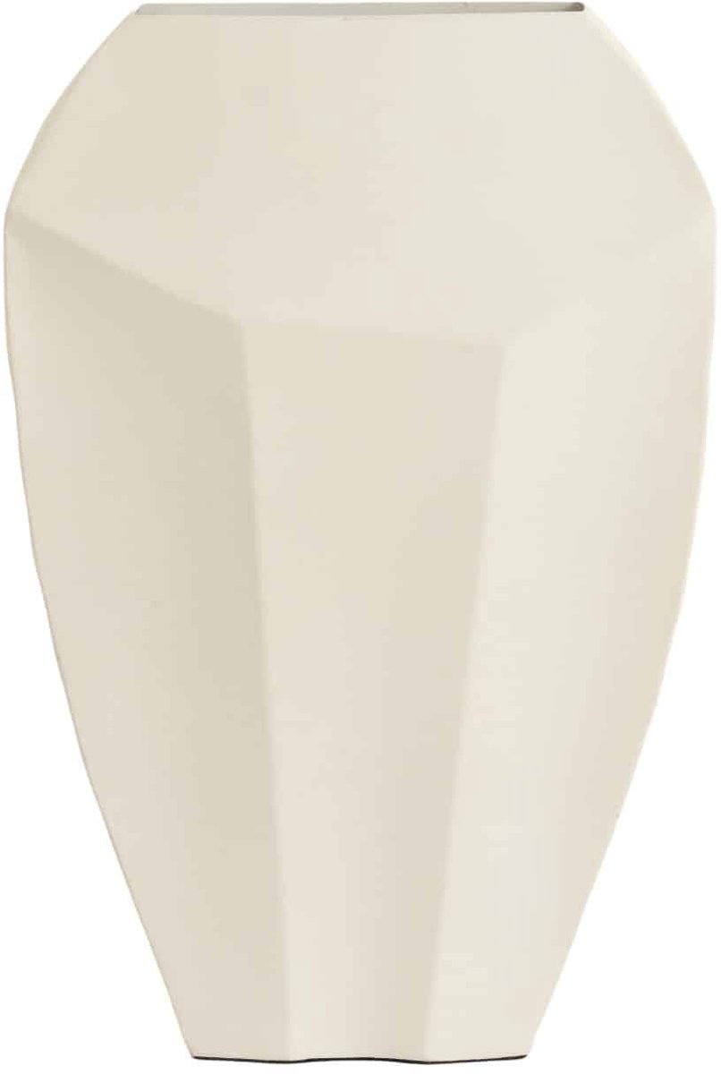 Light & Living Vaas Cordoba - Wit - 30x13x45cm - Metaal - Modern - Bloemenvaas - Woondecoratie - Decoratieve vaas voor woonkamer of slaapkamer