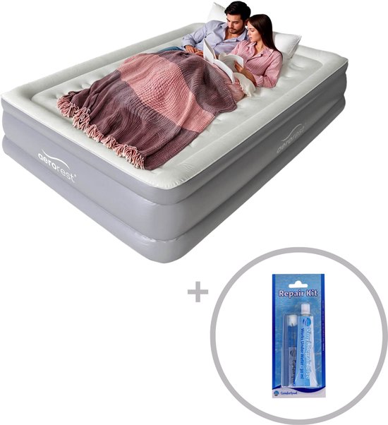 AeroRest Supreme Plush XL 2-persoons luchtbed - 210 x 152 x 46 cm - Inclusief reparatiekit en hoeslaken - Extra lang 210 cm - Ideaal voor lange mensen van Merkloos — afbeelding 2