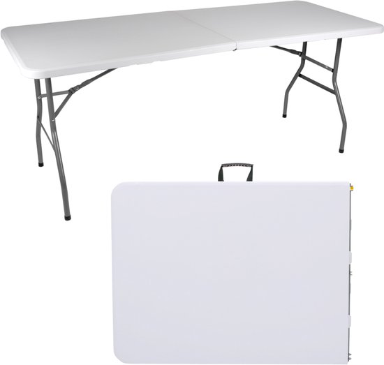Table Pliante 180x74x74cm - 4-6 personnes - Wit