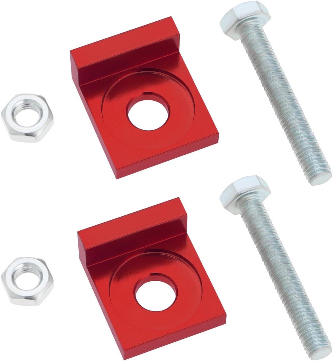 Allecto Plus - Motorfiets kettingspanner CNC spanner voor Dirt Engine Fiets Rood - 12mm Opening - 50cc 70cc 90cc 110cc 125cc.