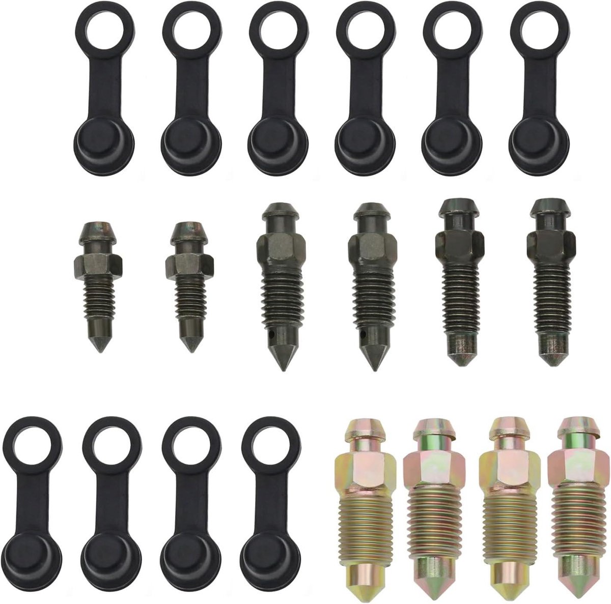 Allecto Plus - Motor Fiets Remontluchtingsnippel met Rubberdop set van 10 Stuks