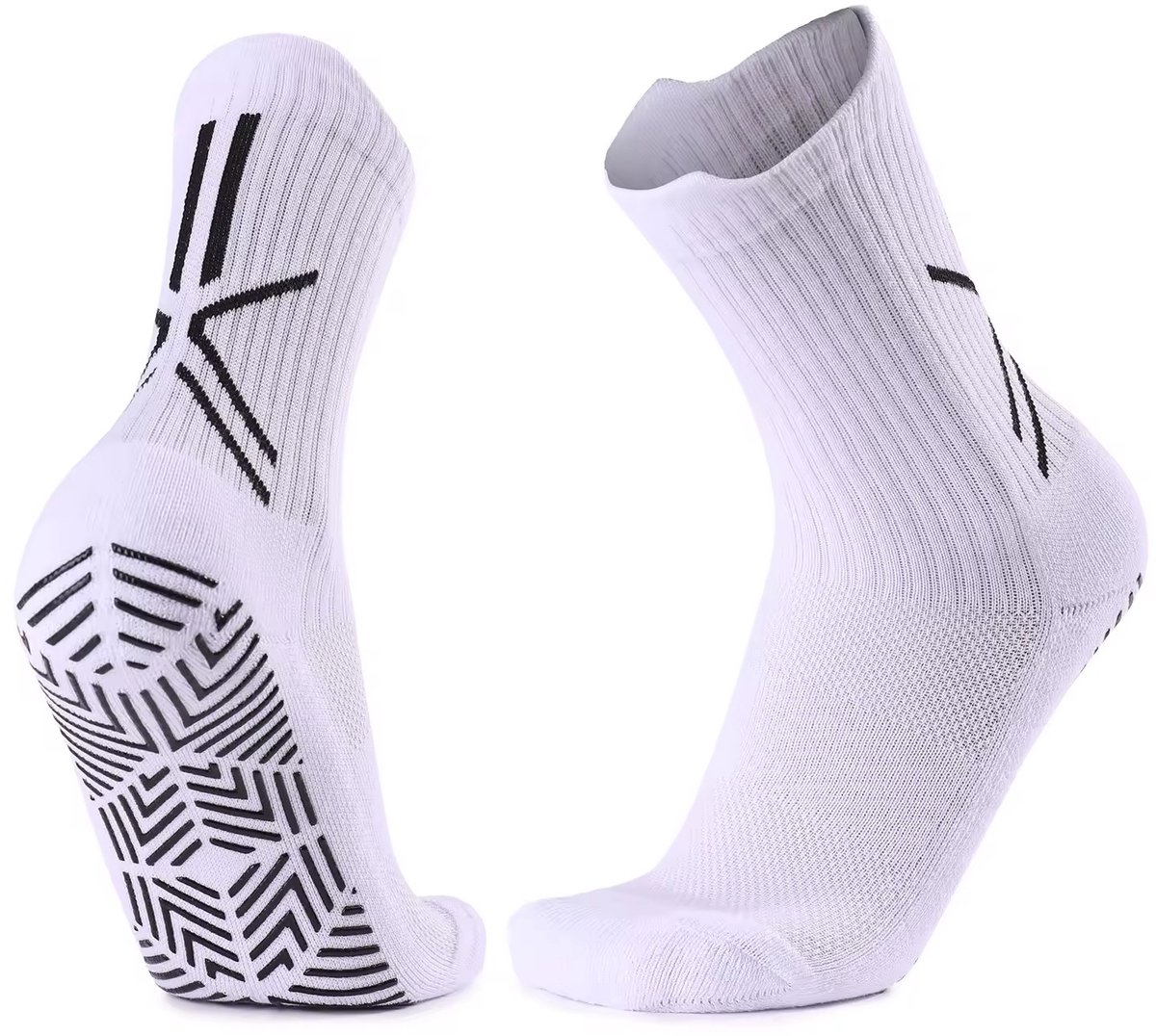 Gripsokken Wit (39-45) – Antislip Sportsokken voor Voetbal, Fitness & Pilates – Anti-Blaren – ProForm Performance Pro