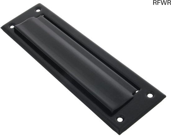AMIG Brievenbus Voor Muur Of Deur – 342x73mm, Opening 246x48mm, Matzwart Staal – Voor Binnen En Buiten