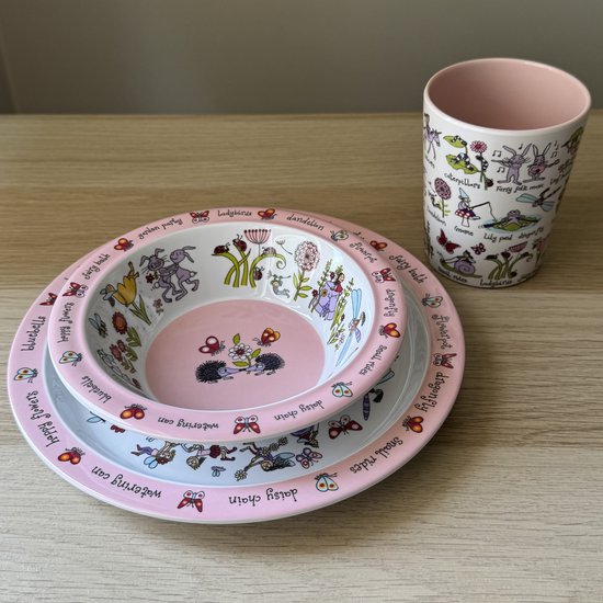 Geheime tuin kinder servies set melamine (bord + kom + beker) - Tyrrell Katz van Tyrrell Katz — afbeelding 2