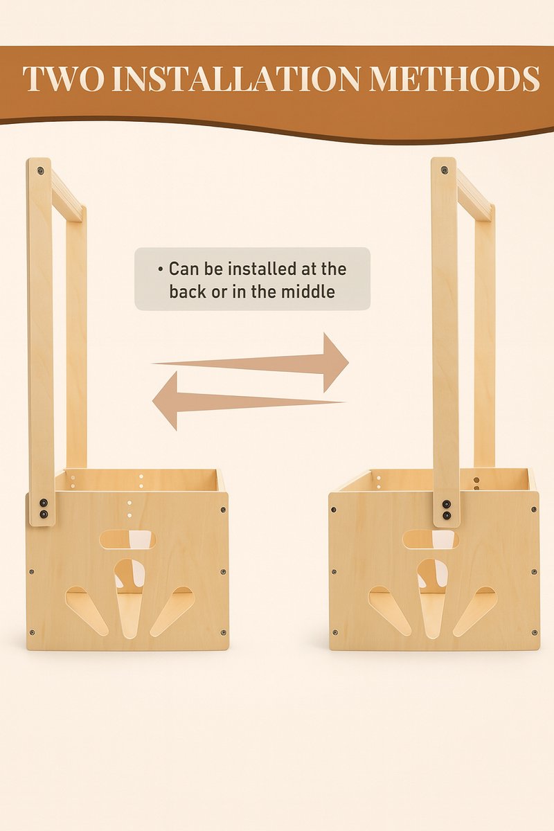Houten krat voor babyshower, babymand met handvat, geschenkmand voor babyshower, wasmand, geen kleerhangers, hondenpootmotief (stijl 5