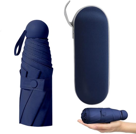 Betrynidil Opvouwbare paraplu, ultracompact en draagbaar, voor op reis, 99% UV-bescherming en waterdicht, voor mannen en vrouwen, Roze, 15 cm