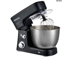 RFWR® Keukenmachine 1200W - Multifunctionele Keukenrobot met Anti-Spatdeksel en Accessoires - Zwart