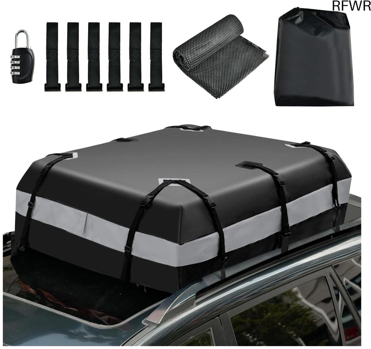 RFWR® Waterdichte dakkoffer met cijferslot voor auto's en SUV's - 420L