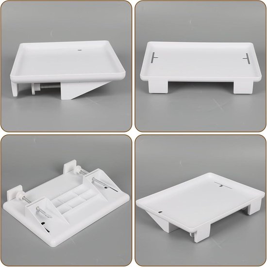 1/2 stuks slaapzaal bed plank - rechthoekige opbergmand, nachtkastje plank | clip-on bed plank met afneembare haken, zwevende bedlade nachtkastje organizer voor stapelbedden (wit