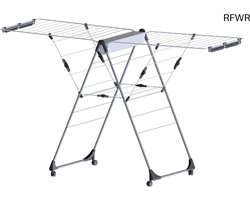 RFWR® Uitklapbaar Droogrek met 29 Meter Drooglengte - Compact en Mobiel - Ideaal voor Wasgoed en Kledinghangers