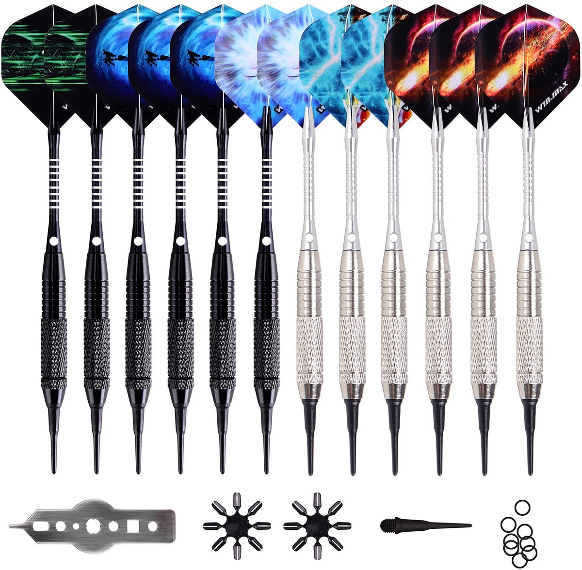 Professionele Dartpijlen - Kunststof Punt - 12 Stuks - 18 Gram