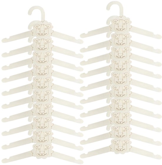 HJYDGJ 10 stuks houten baby kinderkleerhangers baby kledinghangers kleerhangers babykleding hangers voor kleding, broeken houten hangers voor kinderkleerhangers antislip babykleerhangers - beer
